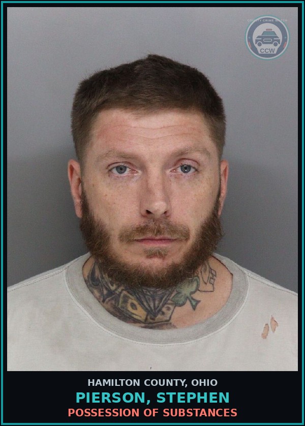 Booking mugshot of Pierson, Stephen in Hamilton County