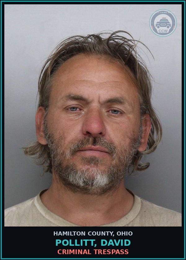 Booking mugshot of Pollitt, David in Hamilton County