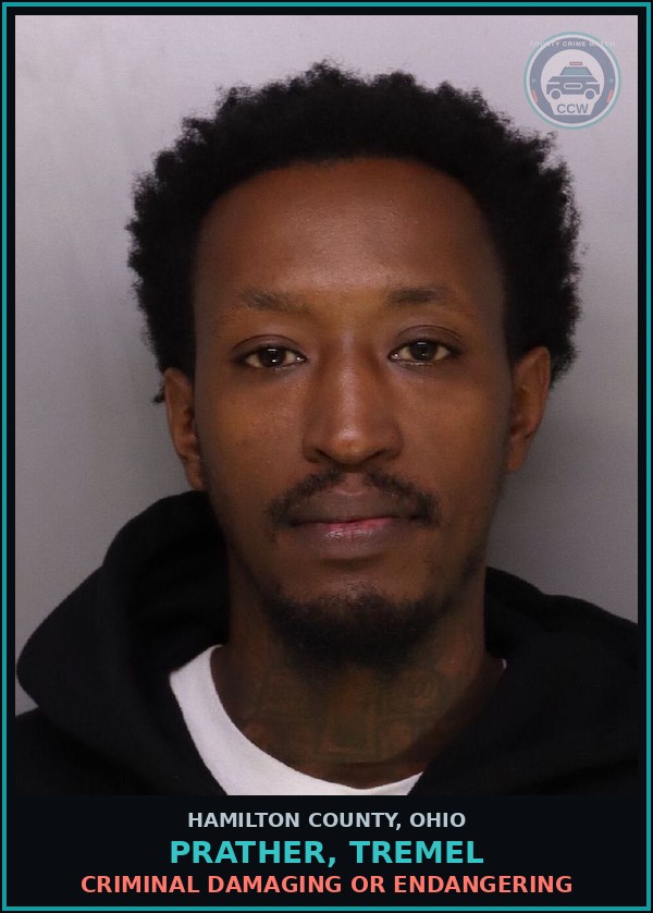 Booking mugshot of Prather, Tremel in Hamilton County