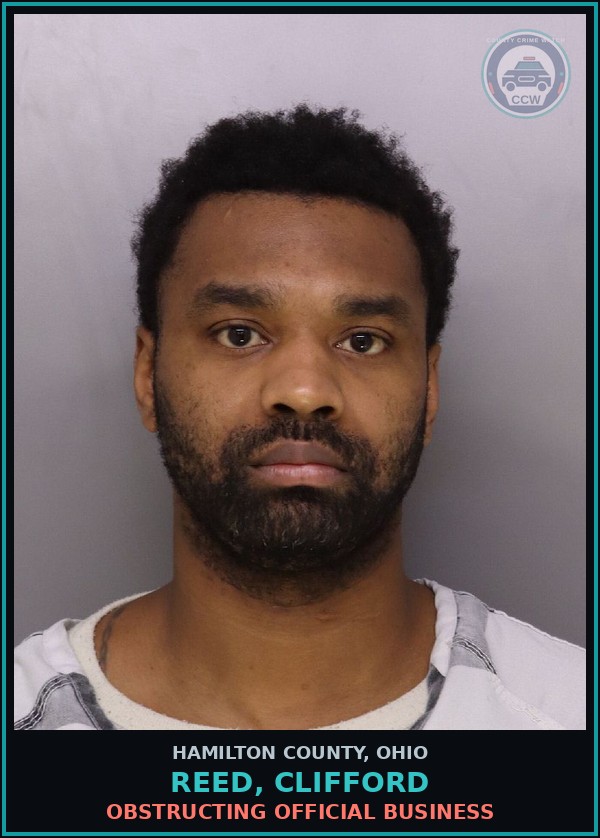 Booking mugshot of Reed, Clifford in Hamilton County