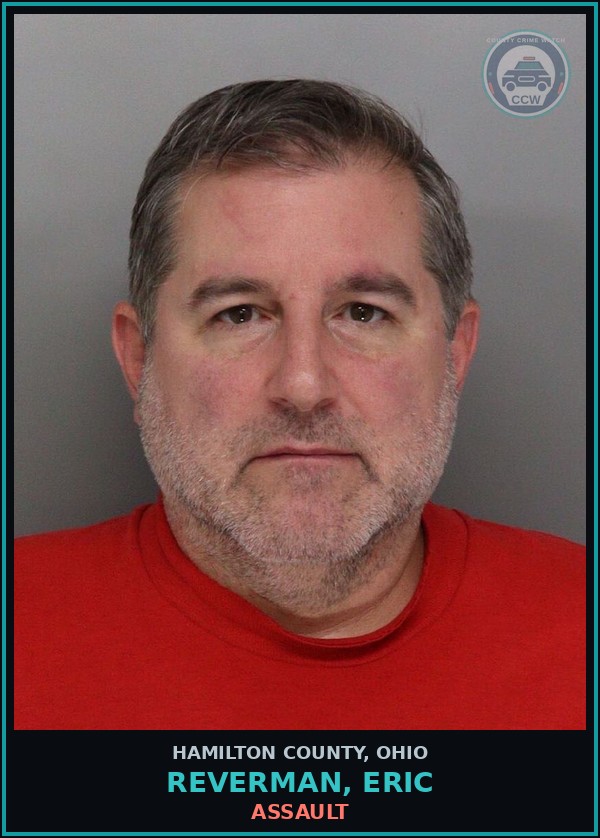 Booking mugshot of Reverman, Eric in Hamilton County