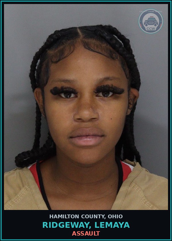 Booking mugshot of Ridgeway, Lemaya in Hamilton County