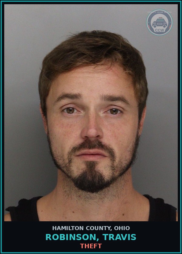 Booking mugshot of Robinson, Travis in Hamilton County