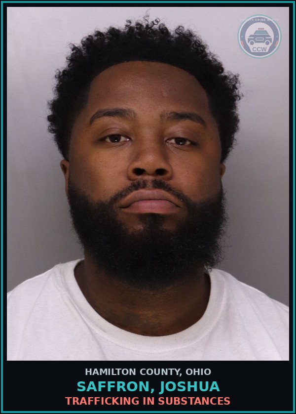 Booking mugshot of Saffron, Joshua in Hamilton County