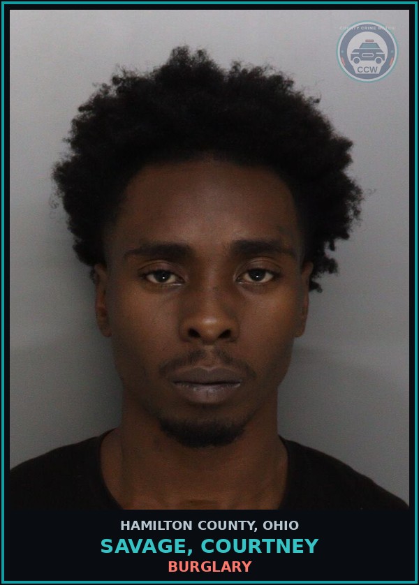 Booking mugshot of Savage, Courtney in Hamilton County