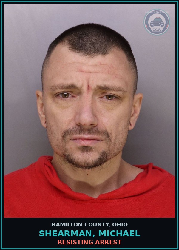 Booking mugshot of Shearman, Michael in Hamilton County