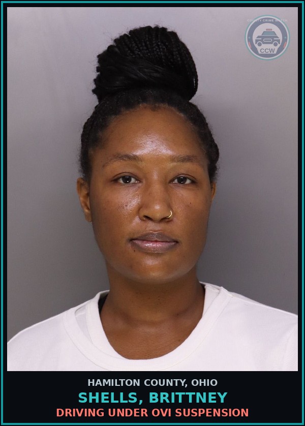 Booking mugshot of Shells, Brittney in Hamilton County