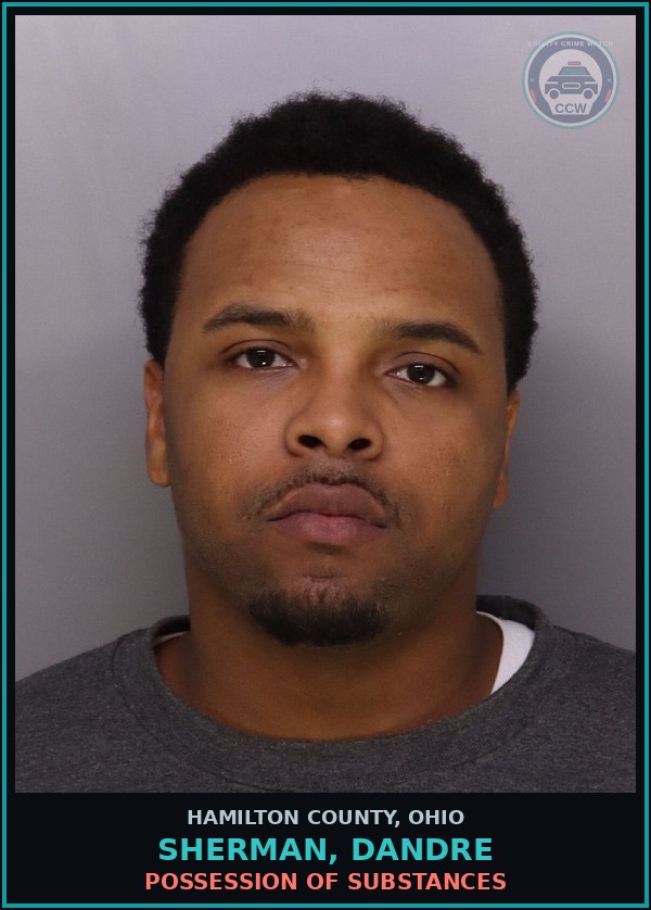 Booking mugshot of Sherman, Dandre in Hamilton County
