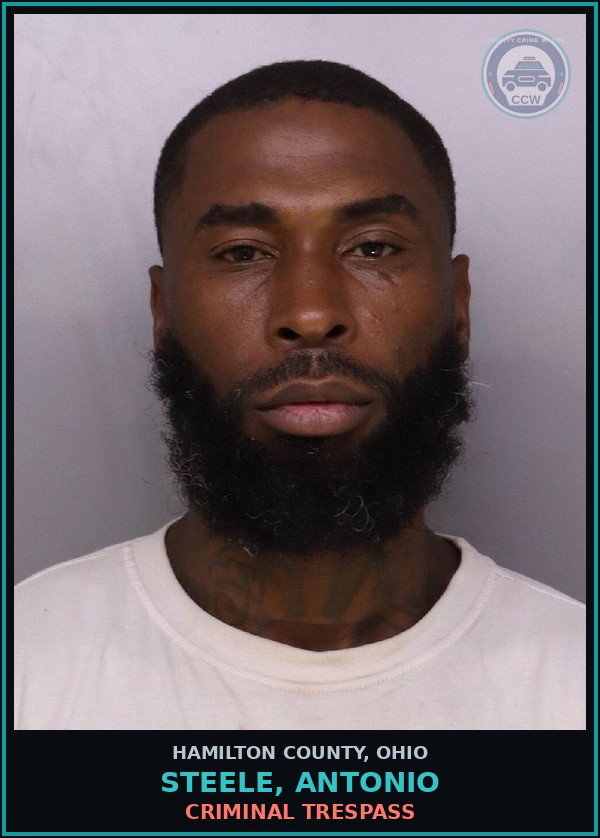 Booking mugshot of Steele, Antonio in Hamilton County