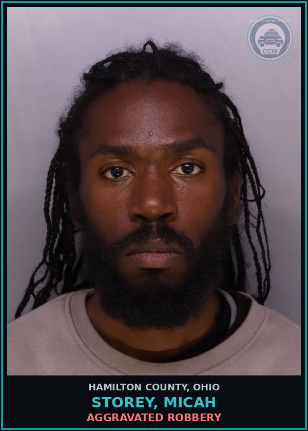 Booking mugshot of Storey, Micah in Hamilton County