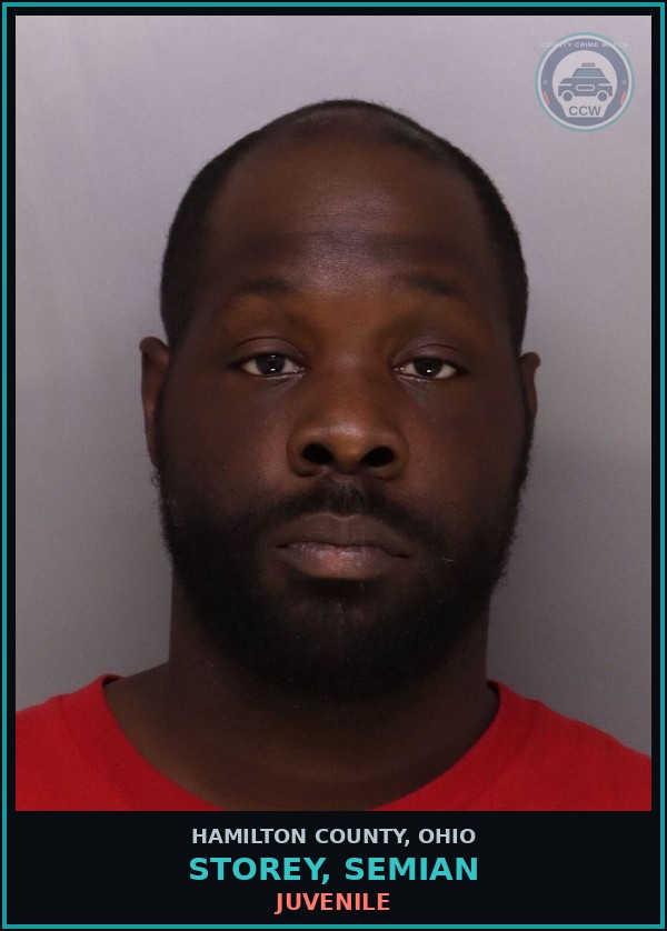 Booking mugshot of Storey, Semian in Hamilton County
