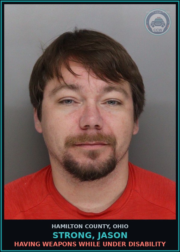 Booking mugshot of Strong, Jason in Hamilton County
