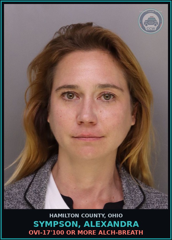 Booking mugshot of Sympson, Alexandra in Hamilton County