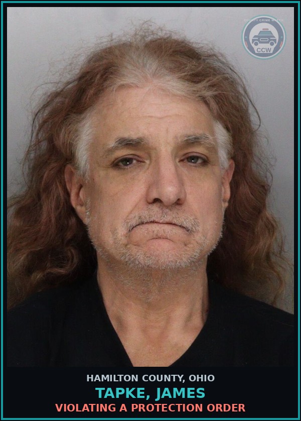 Booking mugshot of Tapke, James in Hamilton County