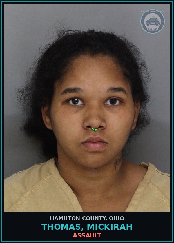 Booking mugshot of Thomas, Mickirah in Hamilton County