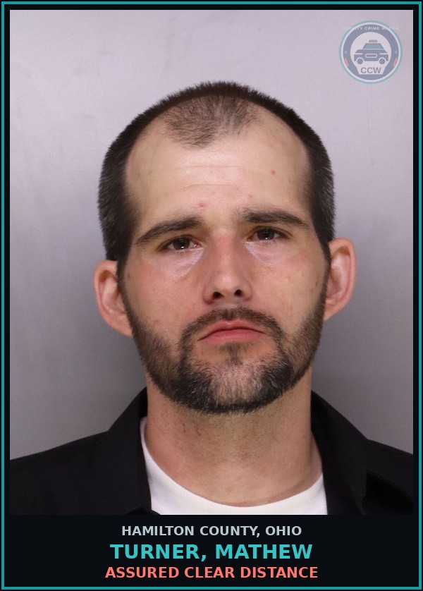 Booking mugshot of Turner, Mathew in Hamilton County