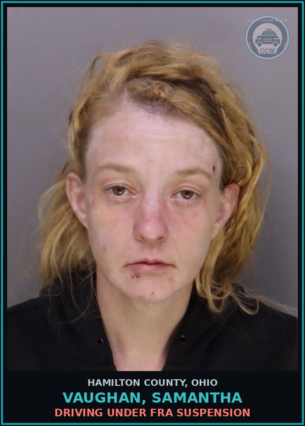 Booking mugshot of Vaughan, Samantha in Hamilton County