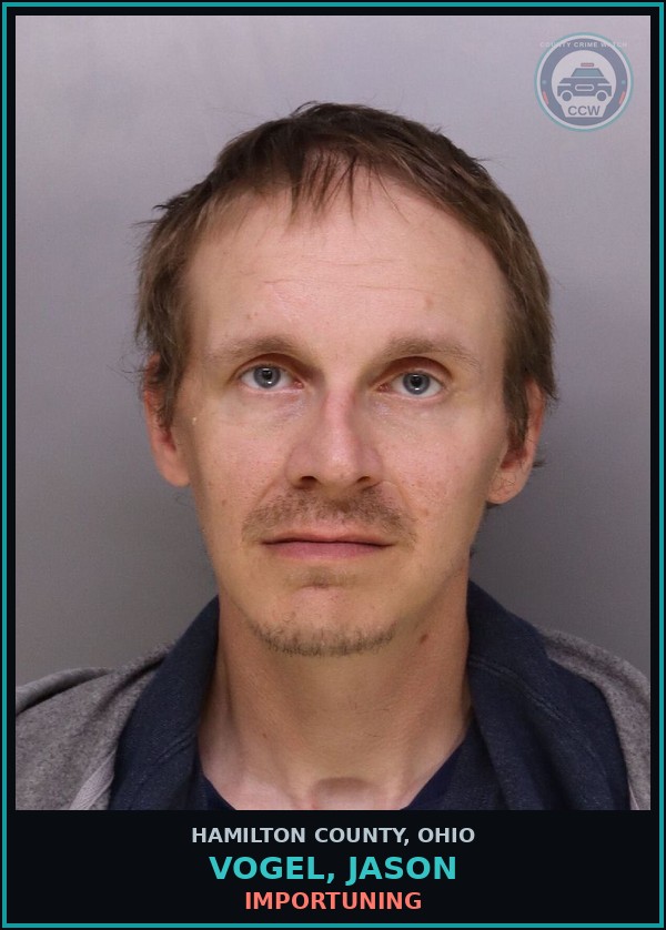 Booking mugshot of Vogel, Jason in Hamilton County