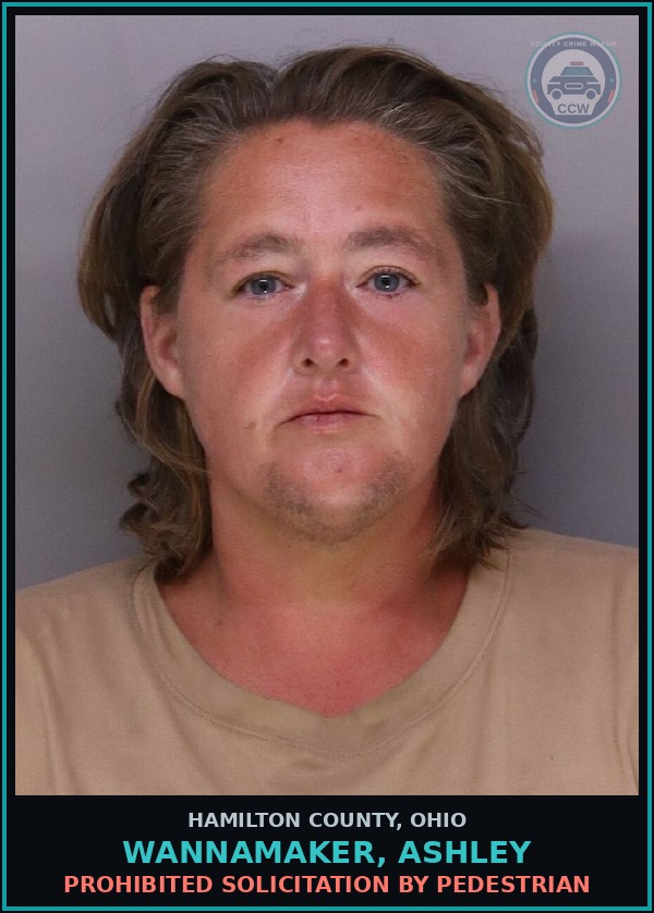 Booking mugshot of Wannamaker, Ashley in Hamilton County