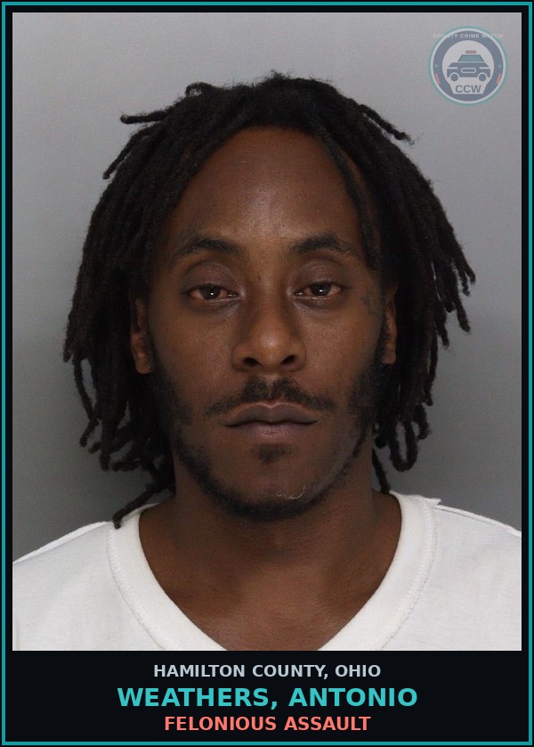 Booking mugshot of Weathers, Antonio in Hamilton County