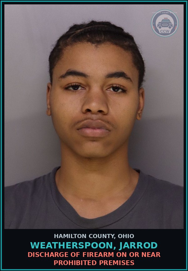 Booking mugshot of Weatherspoon, Jarrod in Hamilton County