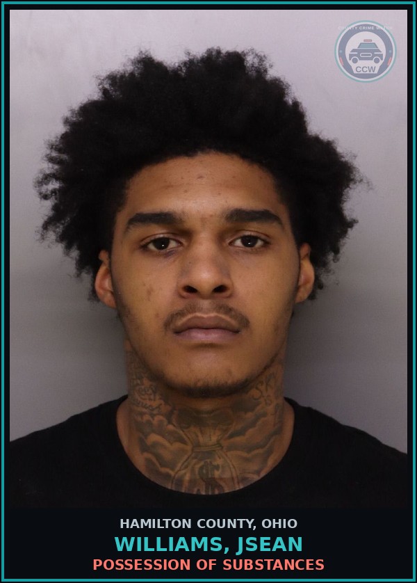 Booking mugshot of Williams, Jsean in Hamilton County