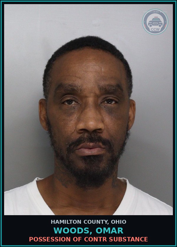 Booking mugshot of Woods, Omar in Hamilton County