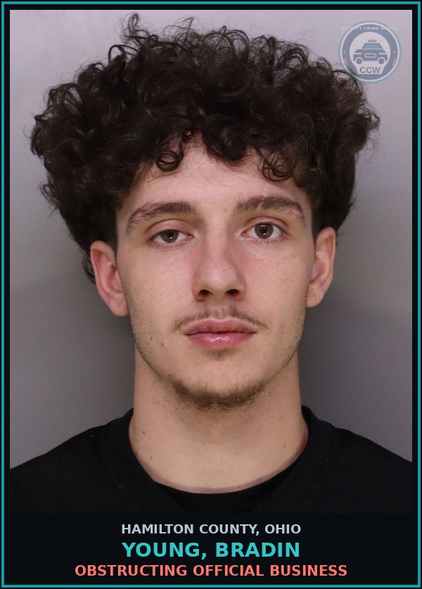 Booking mugshot of Young, Bradin in Hamilton County