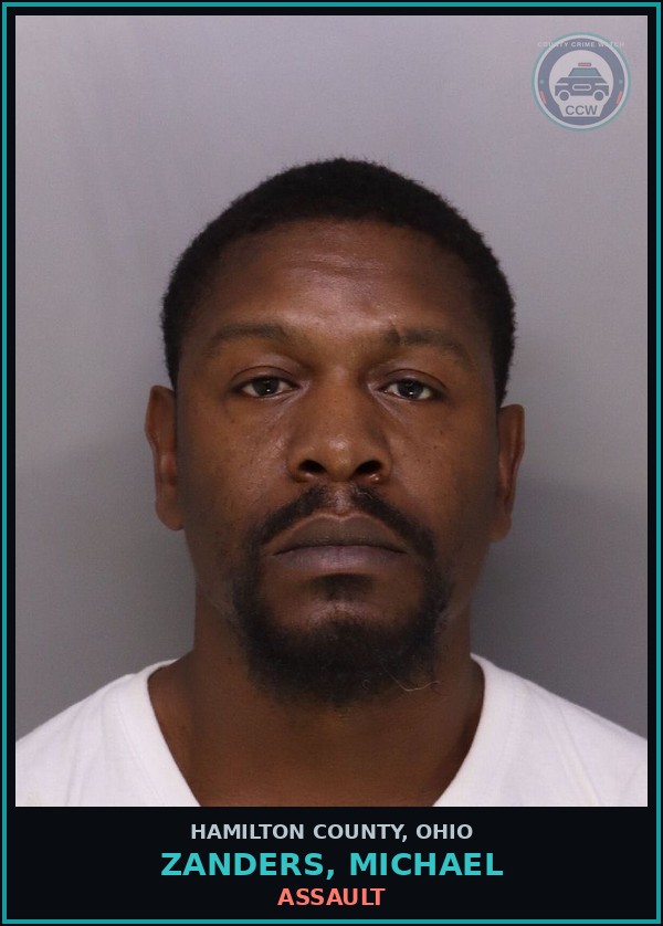Booking mugshot of Zanders, Michael in Hamilton County