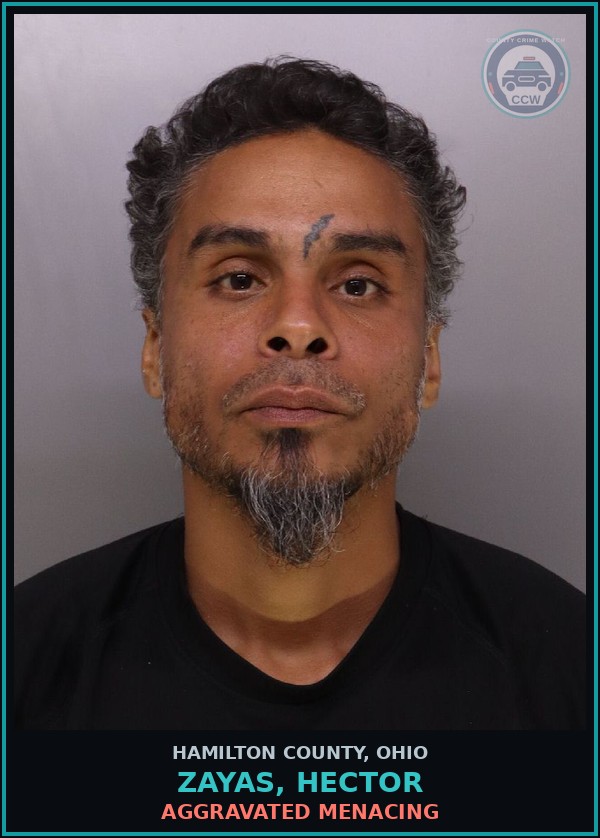 Booking mugshot of Zayas, Hector in Hamilton County