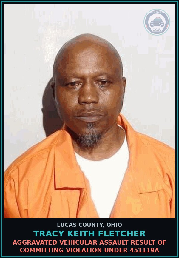 Booking mugshot of Tracy Keith Fletcher in Lucas County