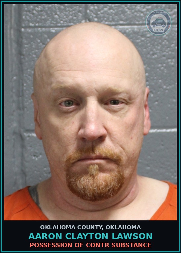 Booking mugshot of Aaron Clayton Lawson in Oklahoma County