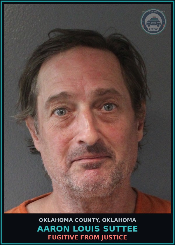 Booking mugshot of Aaron Louis Suttee in Oklahoma County