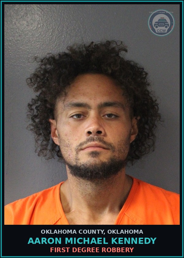 Booking mugshot of Aaron Michael Kennedy in Oklahoma County
