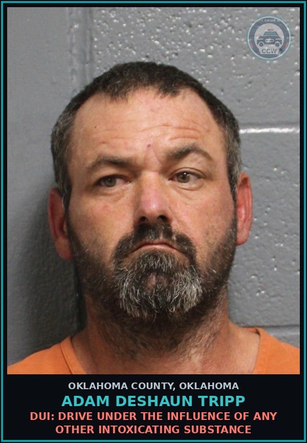 Booking mugshot of Adam Deshaun Tripp in Oklahoma County