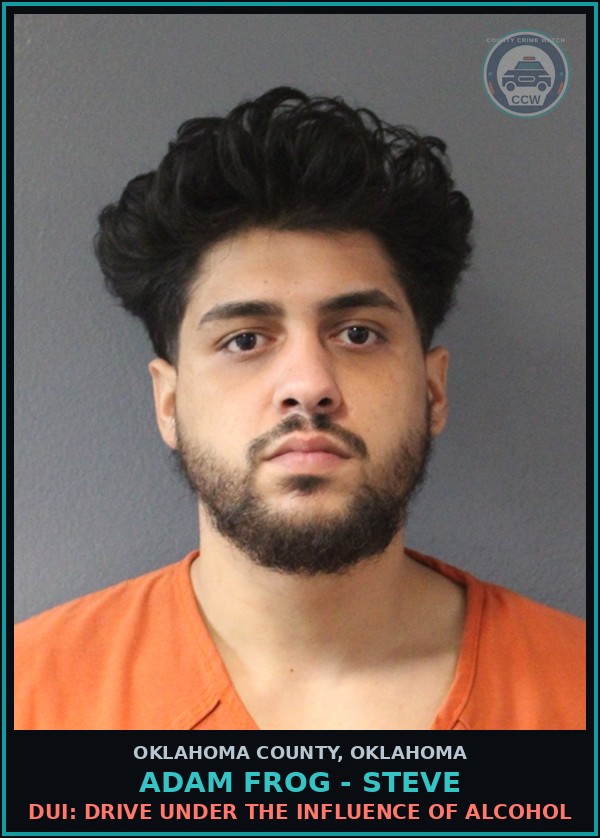 Booking mugshot of Adam Frog - Steve in Oklahoma County