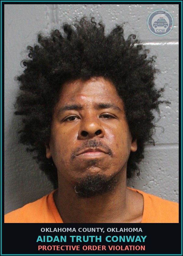 Booking mugshot of Aidan Truth Conway in Oklahoma County