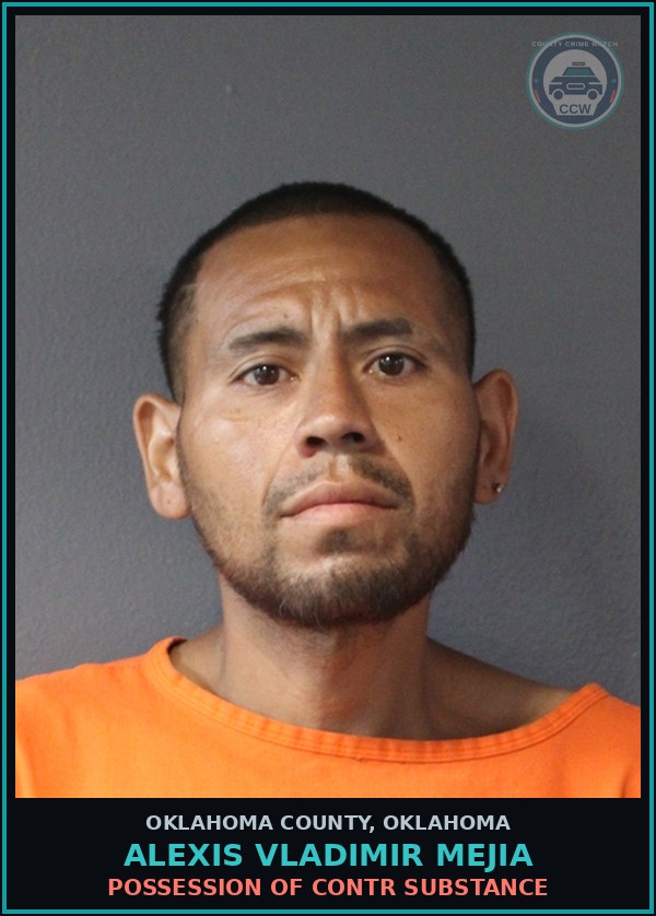 Booking mugshot of Alexis Vladimir Mejia in Oklahoma County