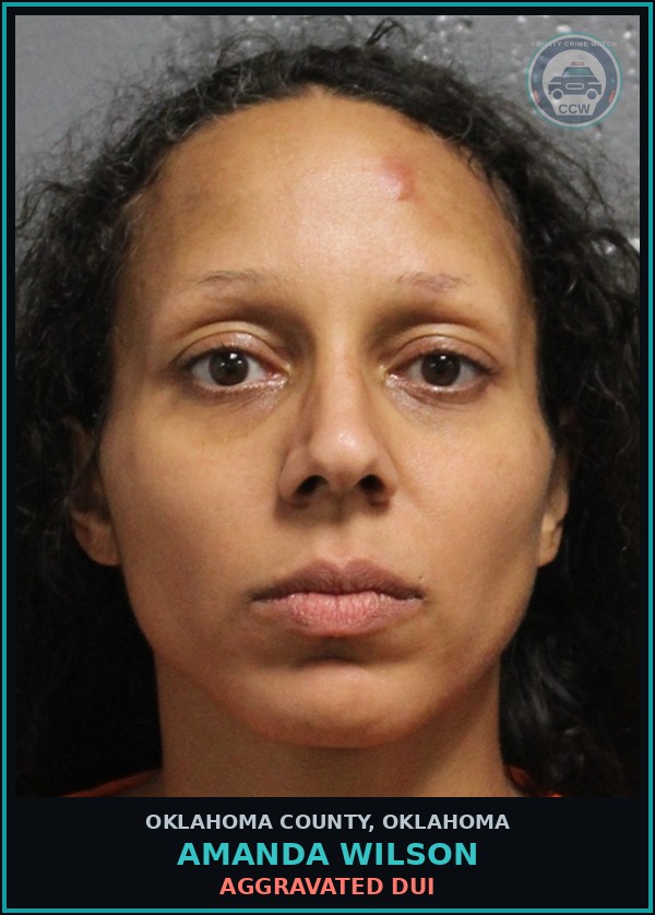 Booking mugshot of Amanda Wilson in Oklahoma County