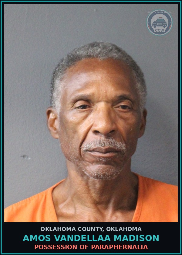Booking mugshot of Amos Vandellaa Madison in Oklahoma County