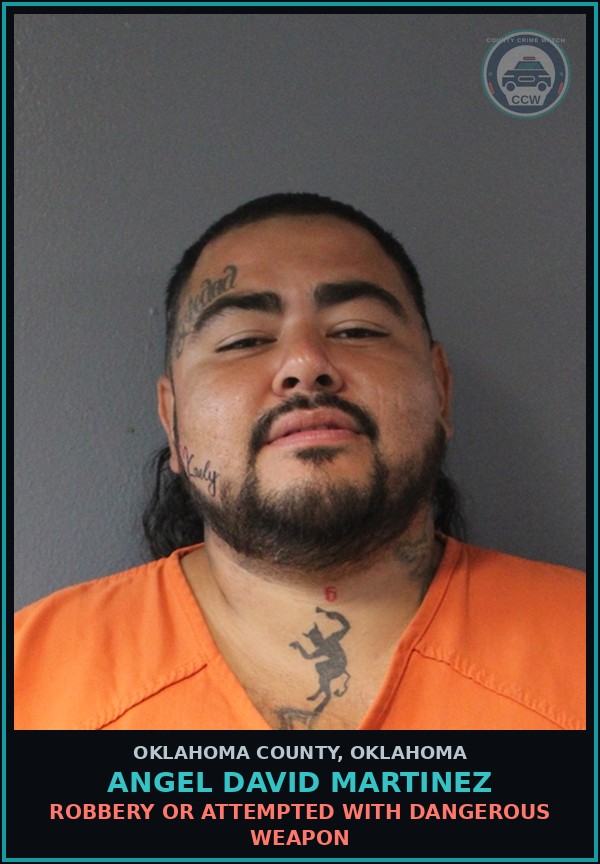 Booking mugshot of Angel David Martinez in Oklahoma County