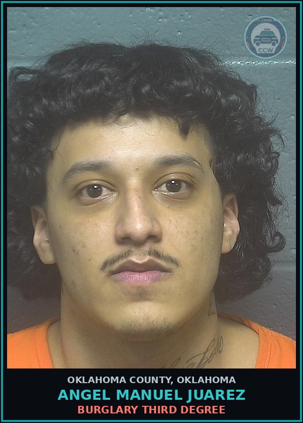 Booking mugshot of Angel Manuel Juarez in Oklahoma County