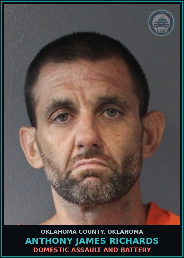 Booking mugshot of Anthony James Richards in Oklahoma County