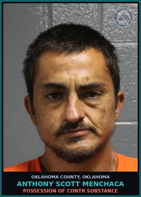 Booking mugshot of Anthony Scott Menchaca in Oklahoma County