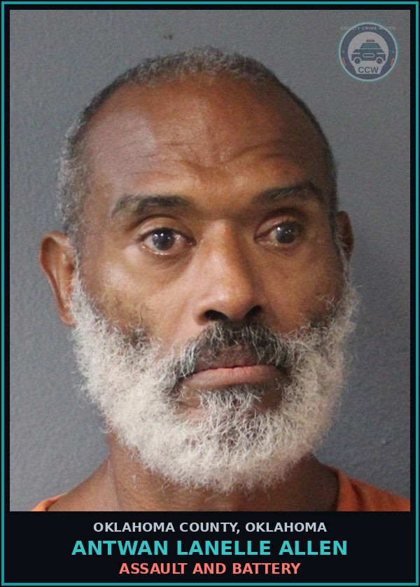 Booking mugshot of Antwan Lanelle Allen in Oklahoma County
