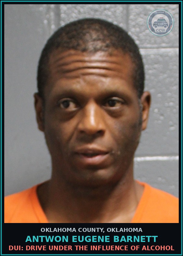 Booking mugshot of Antwon Eugene Barnett in Oklahoma County