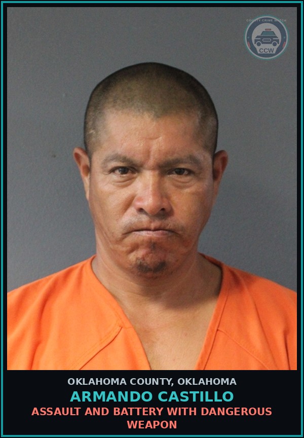 Booking mugshot of Armando Castillo in Oklahoma County