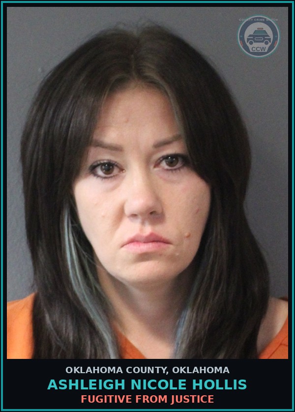 Booking mugshot of Ashleigh Nicole Hollis in Oklahoma County