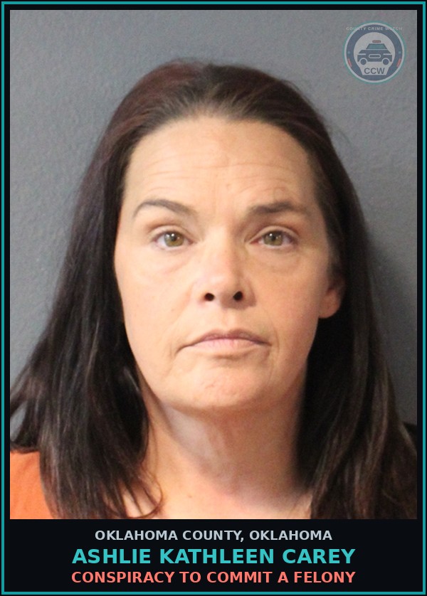 Booking mugshot of Ashlie Kathleen Carey in Oklahoma County