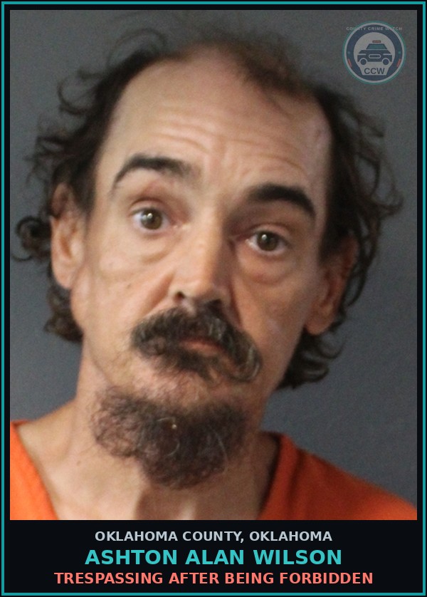 Booking mugshot of Ashton Alan Wilson in Oklahoma County